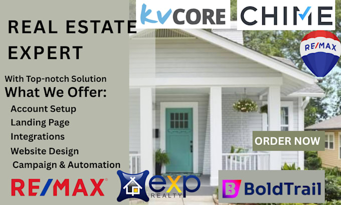 set up lofty CRM website, boldtrail, kvcore, chime, follow up boss, kv core CRM