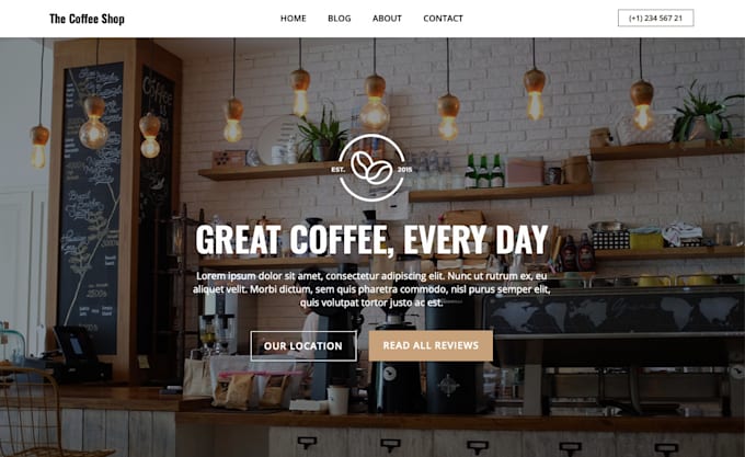 build beautiful coffee shop wordpress website
