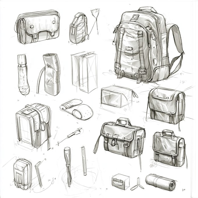 create custom shoe and bag designs and sketches for you