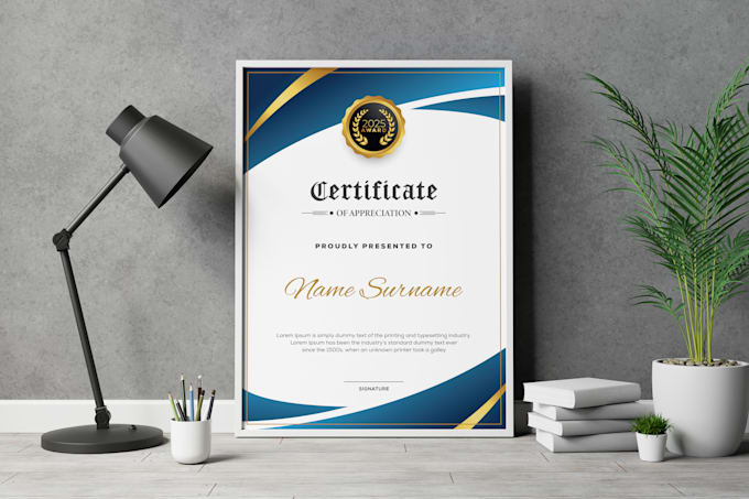 design elegant award, course and event certificates in adobe illustrator