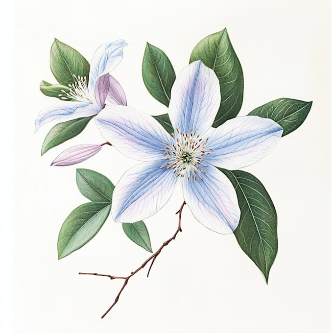 draw a realistic botanical drawing