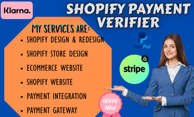 create verified shopify payment design and redesign shopify store