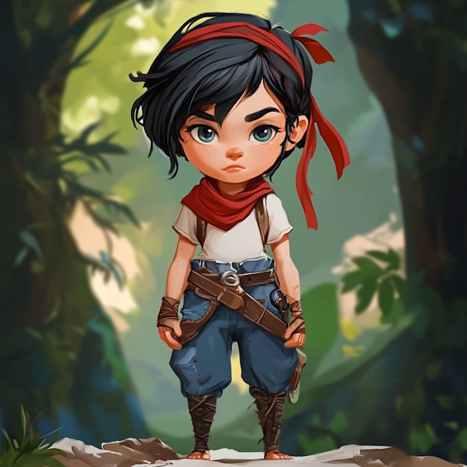 do a 2d character design and concept art for your game
