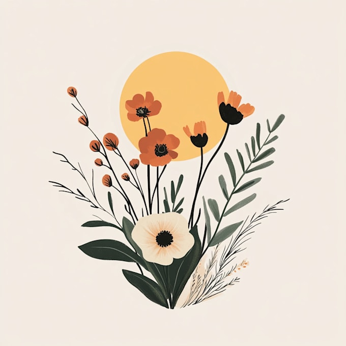 design feminine botanical boho logo