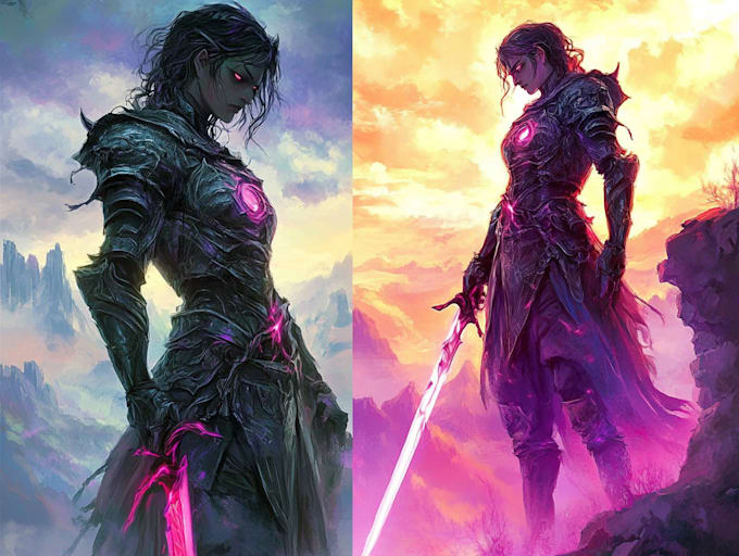 do dnd fantasy sci fi character or landscape illustration