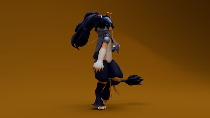 3d vchat avatar furry model vrc character pc quest optimization unity
