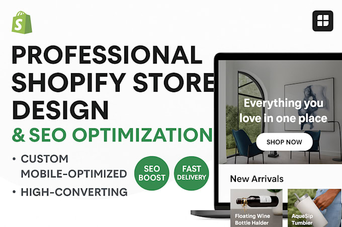 custom shopify store sleek design and seamless navigation