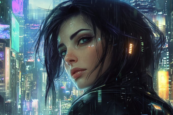 design stunning sci fi, cyberpunk, portrait art