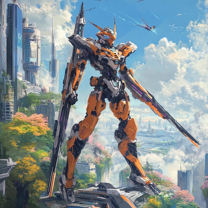 design mecha robot character sheet design