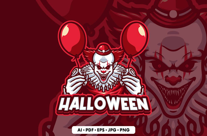 create mascot skull halloween horror logo