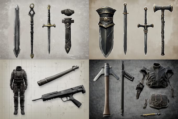design a weapon, uniform, tool, etc