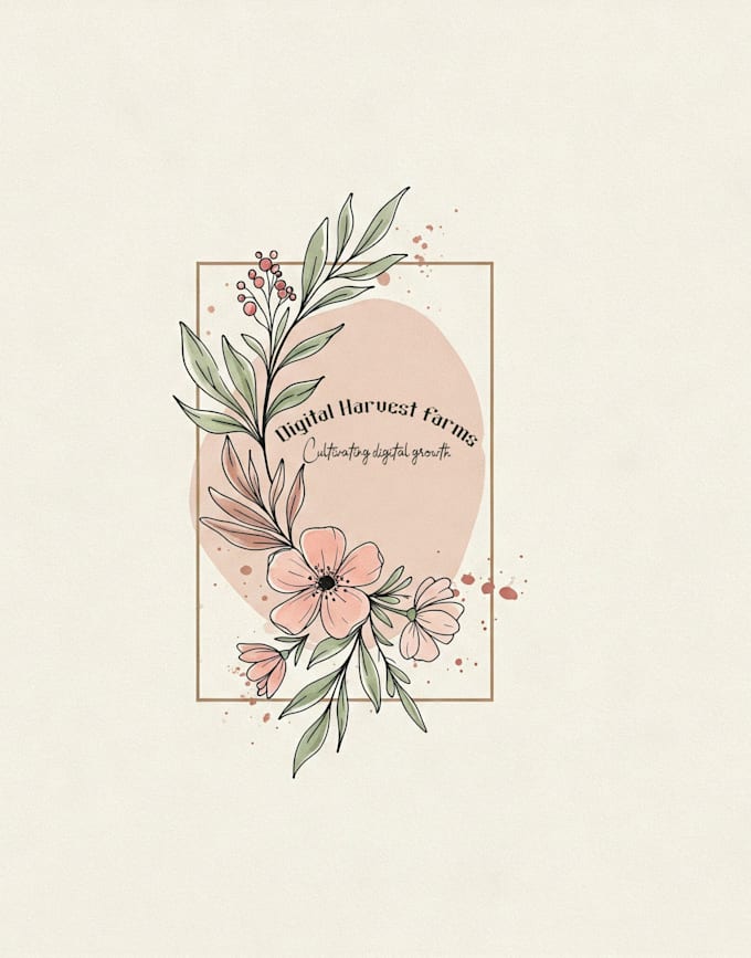 do boho chic hand drawn botanical logo