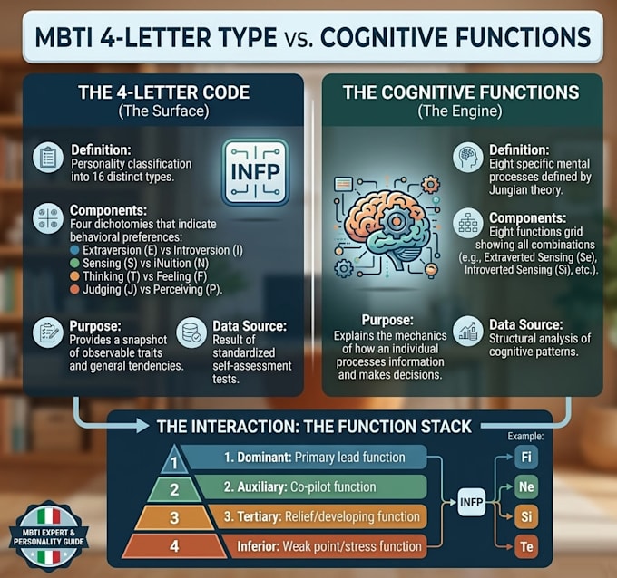 explain mbti using cognitive functions