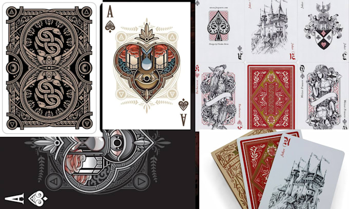 do custom full deck playing card design playing cards back card game box design