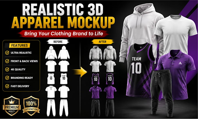 design custom sportswear, streetwear, and fashion apparel mockups