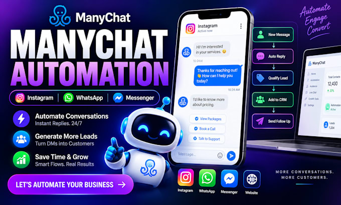 build manychat automation manychat instagram chatbot tidio discord bot whatsapp