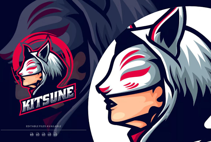 design creative esport mascot kitsune logo