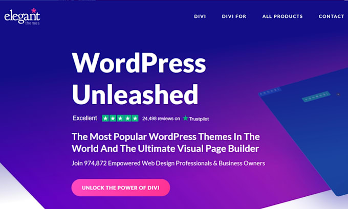 design your landing page by divi builder