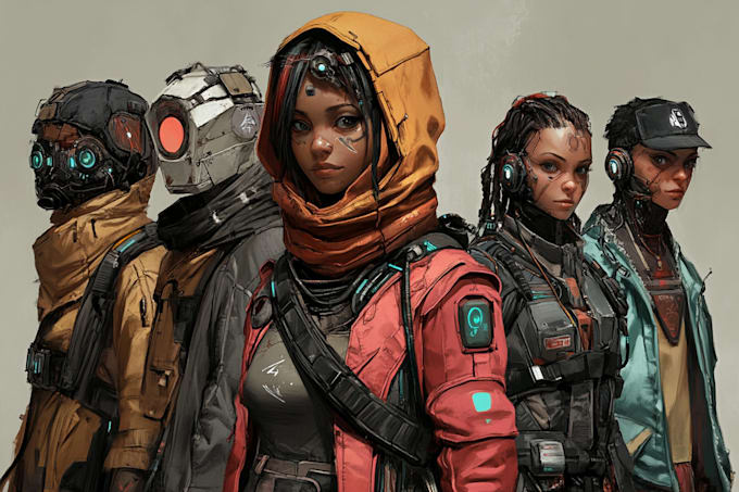 draw and design cyberpunk characters or illustrations