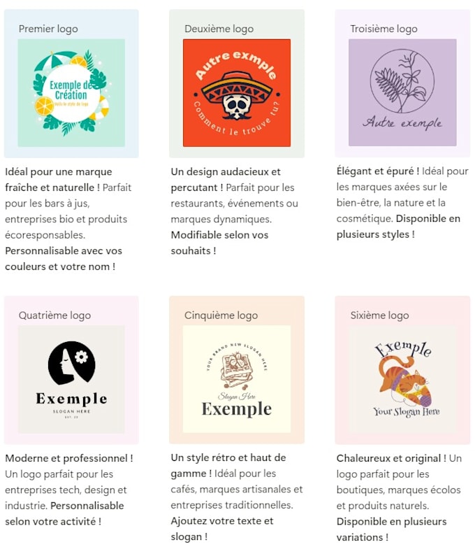 je vais crée des logo pour vous
