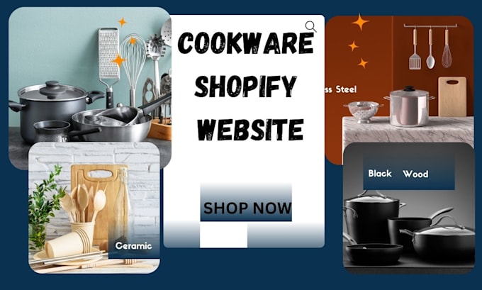 design cookware ecommerce shopify website kitchen utensil dropshipping store