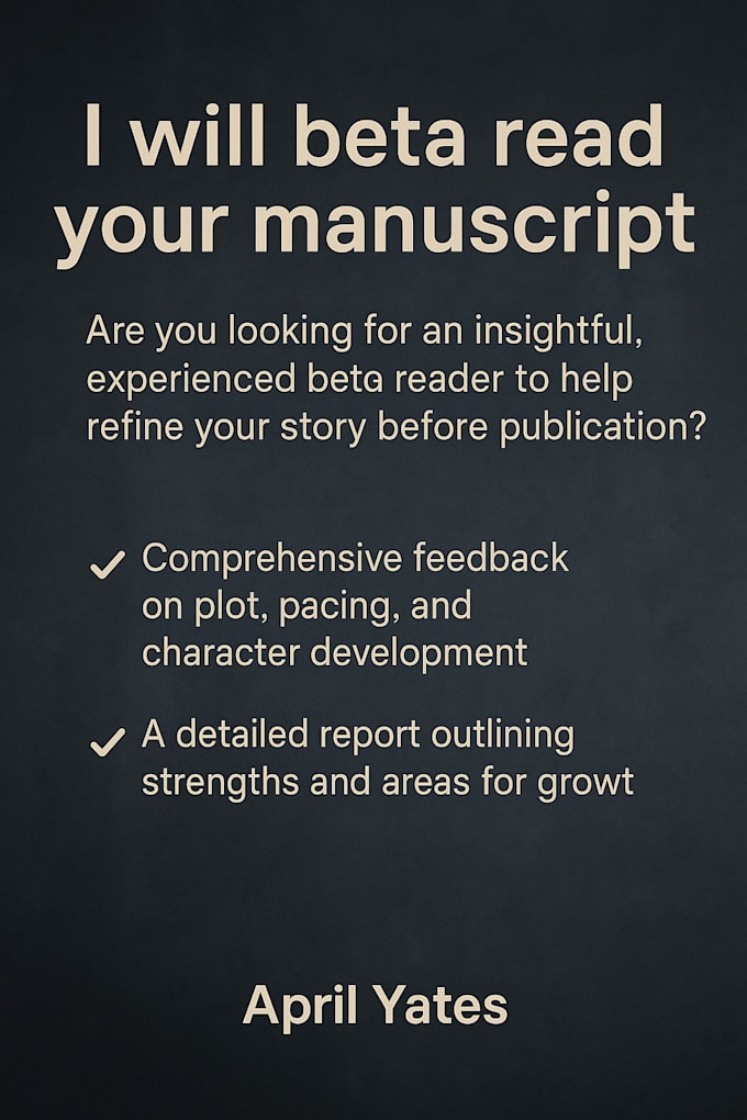 beta read your dark, gothic, or queer fiction manuscript