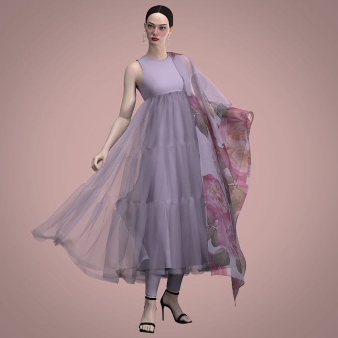 salwar and indo western in clo3d