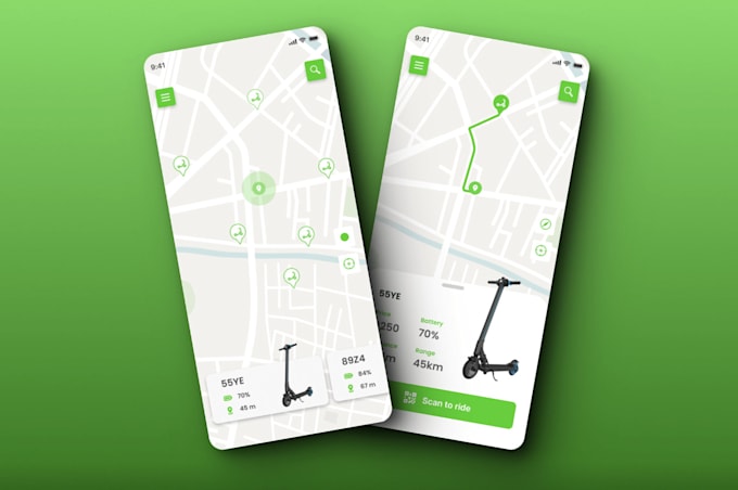 develop escooter app, ev route planner app, carpooling app, ev charging app