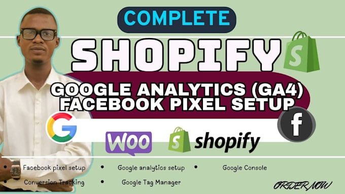 set up shopify google analytics ga4 facebook pixel for tracking ads sales boost