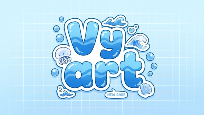 design vtuber logo twitch, anime, gaming, cute kawaii for youtube streamer
