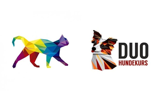 design unique, origami, polygonal, geometric, low poly logo