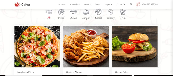 design restaurant cafe bakery website with online ordering e commerce website