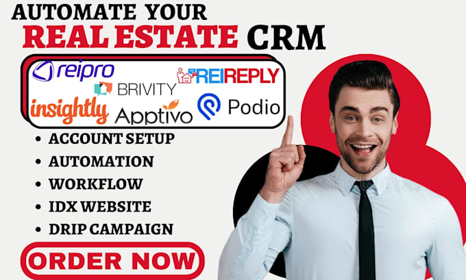 setup brivity reipro apptivo automation insightly podio rei reply drip campaign