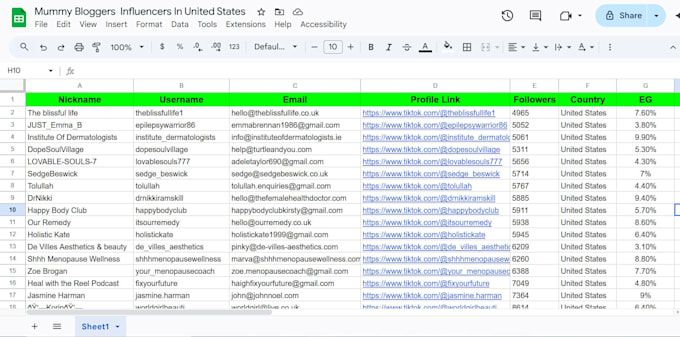 get email list of best micro instagram influencers for marketing