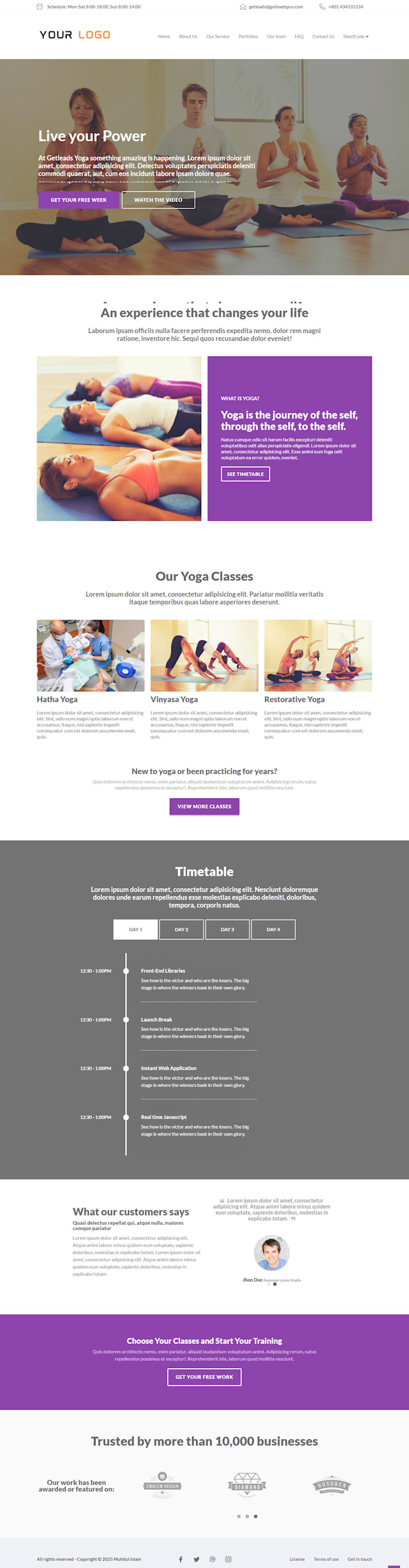 create wordpress landing page design website with elementor