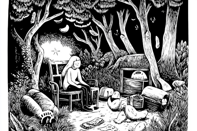 create a linocut illustration