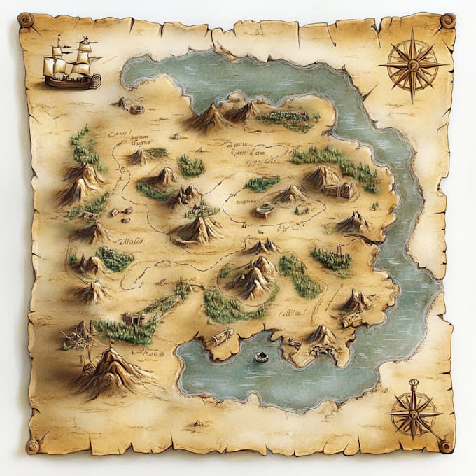 draw a unique fantasy map for your fantasy world