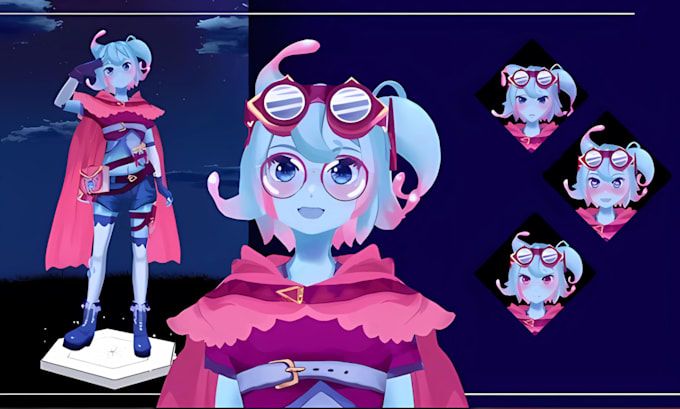 Convert vtuber live 2d model to 3d vroid vrchat, design anime avatar ...