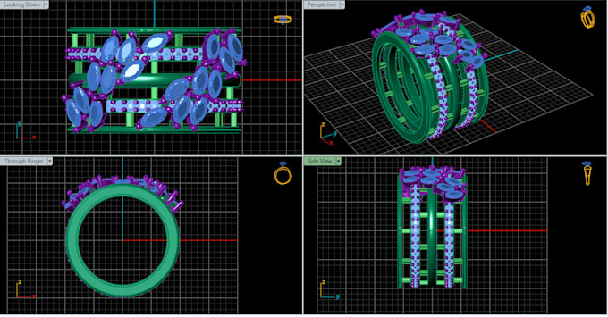 make modern 3d cad jewelry design and render it
