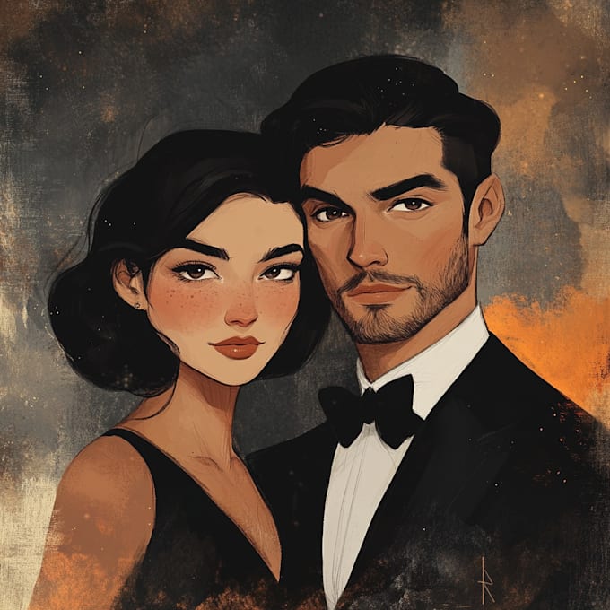 make couple portrait illustration