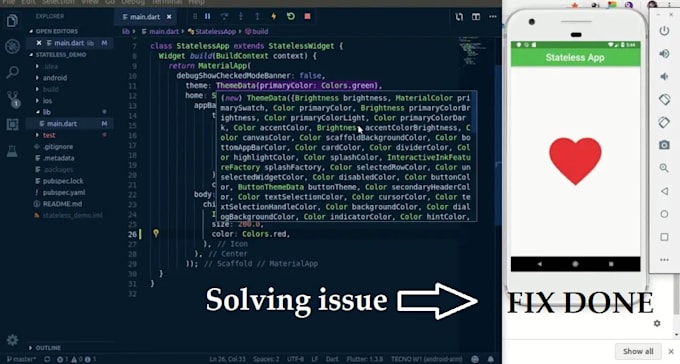 flutter and react app developer to fix flutter bugs, issues, and flutter errors