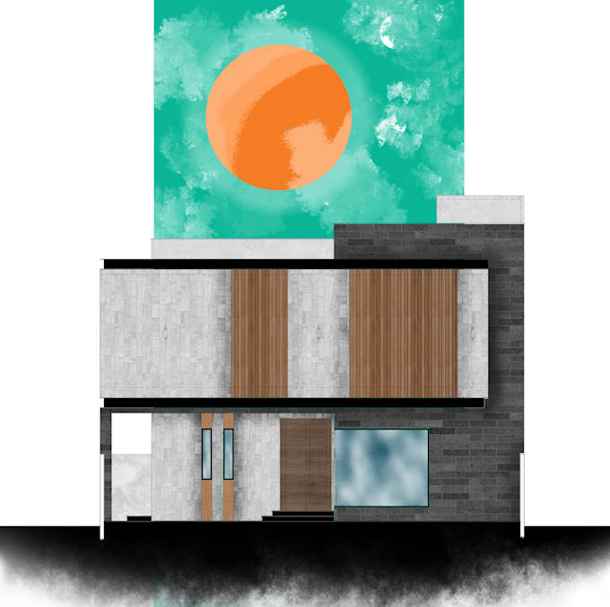 render architecture drawings on photoshop