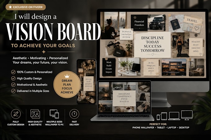 make an aesthetic vision board based on your goals