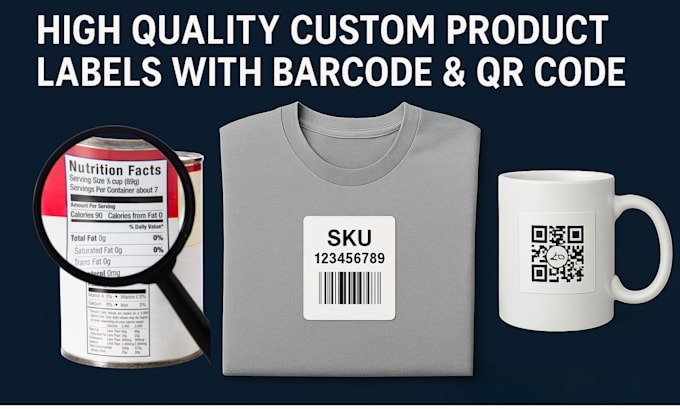create barcode and sku label, design qr code with logo for your product