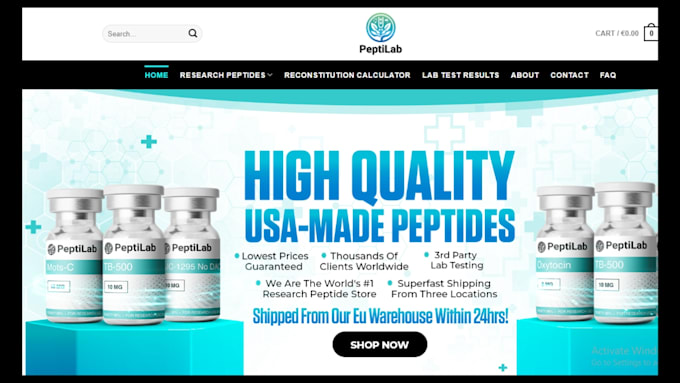 design private label peptide website tirzepatide store nutraceutical website