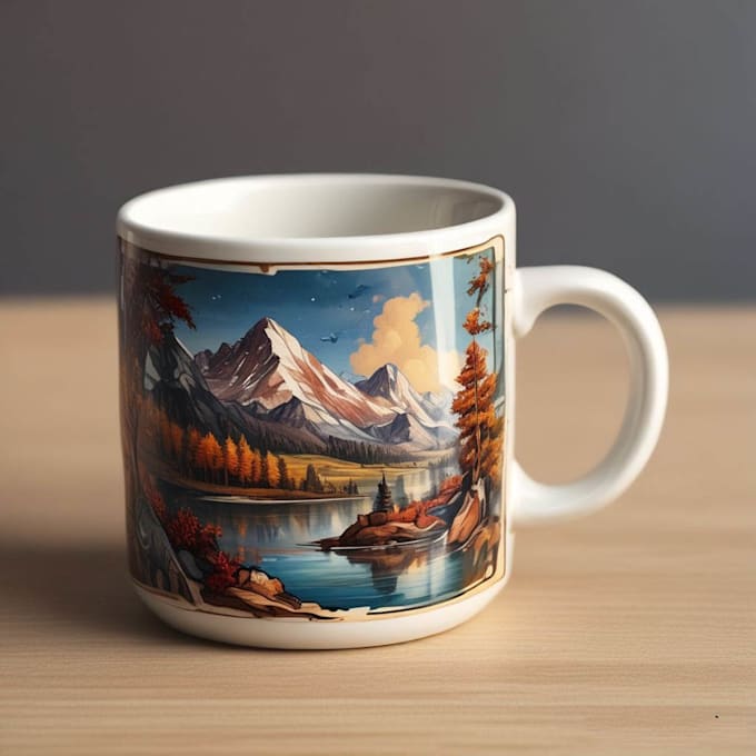 draw unique custom coffee mug design