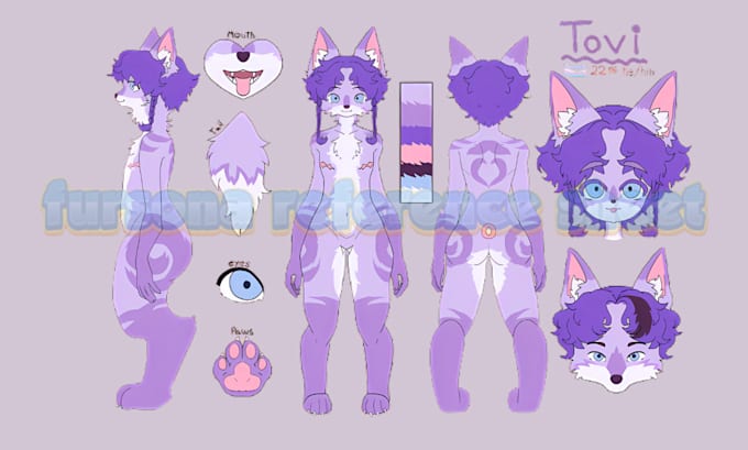 Fury Scetch Reference Draw custom furry reference sheet, fursona, furry oc, or furry ...