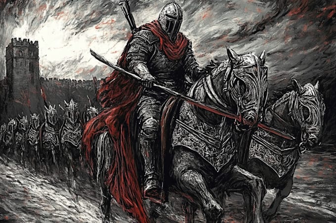 do dark medieval art illustration for you