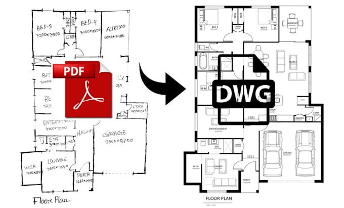 convert your pdf, image or sketch drawing to autocad plan
