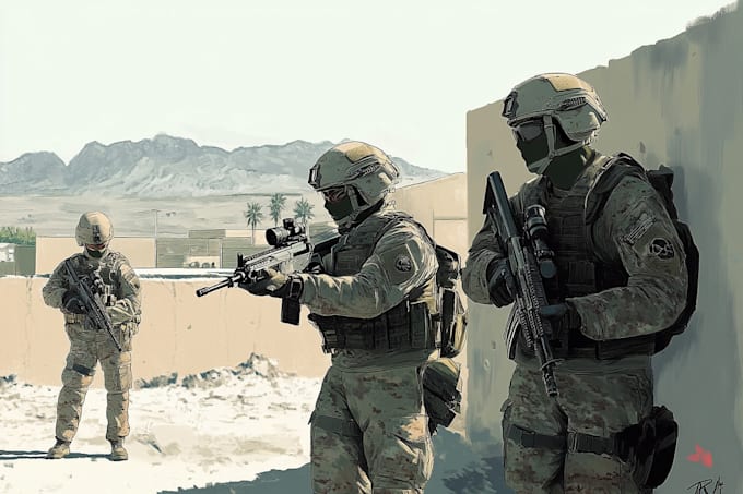 draw military themed illustrations